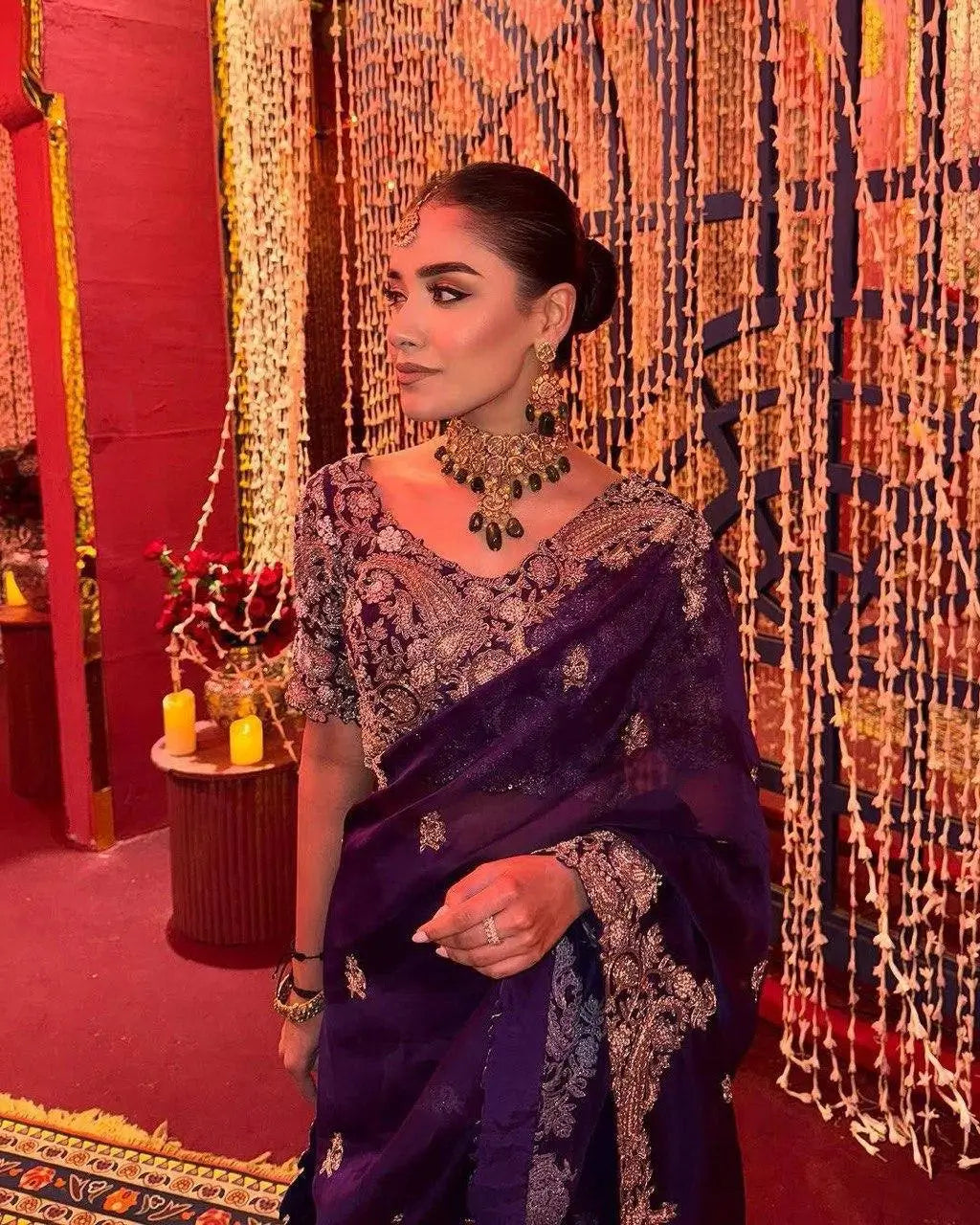 Embroidered Rangoli Silk Saree