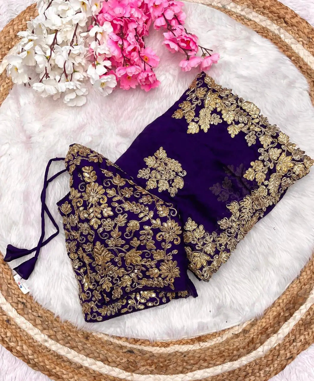 Embroidered Rangoli Silk Saree