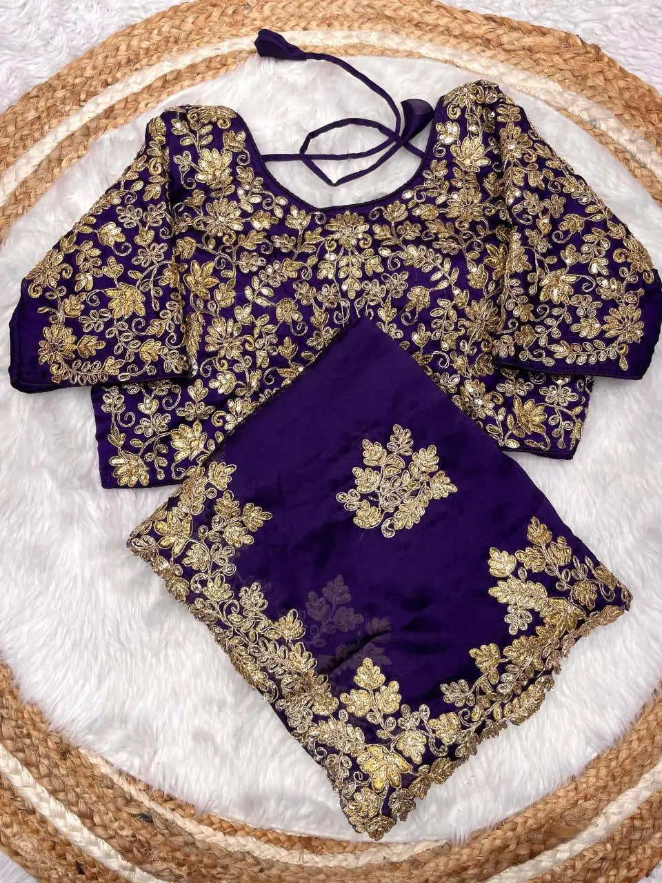 Embroidered Rangoli Silk Saree