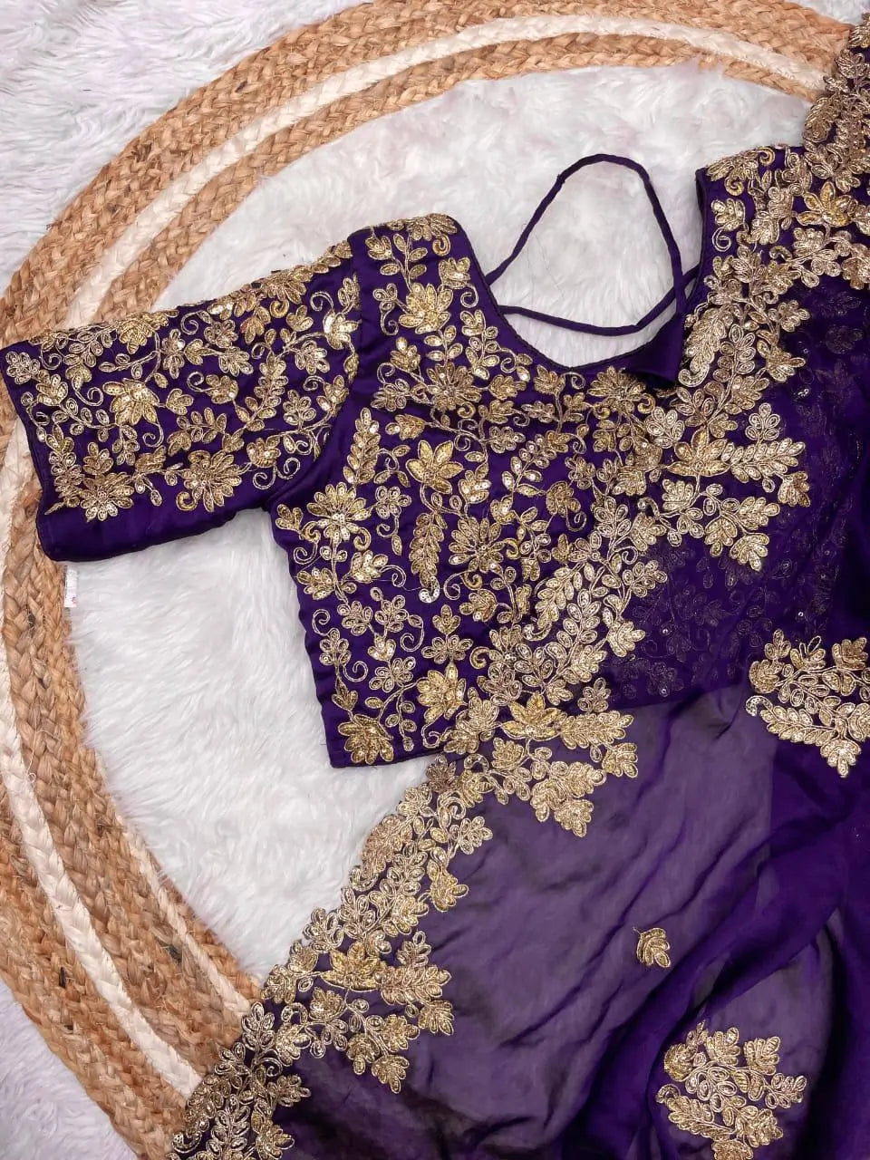 Embroidered Rangoli Silk Saree