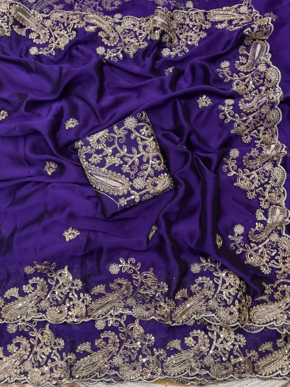 Embroidered Rangoli Silk Saree