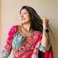 Embroidered Rangoli Silk Saree with Mirror Work Blouse for Wedding and Festive Wear