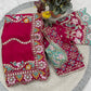 Embroidered Rangoli Silk Saree with Mirror Work Blouse for Wedding and Festive Wear