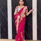 Embroidered Rangoli Silk Saree with Mirror Work Blouse for Wedding and Festive Wear