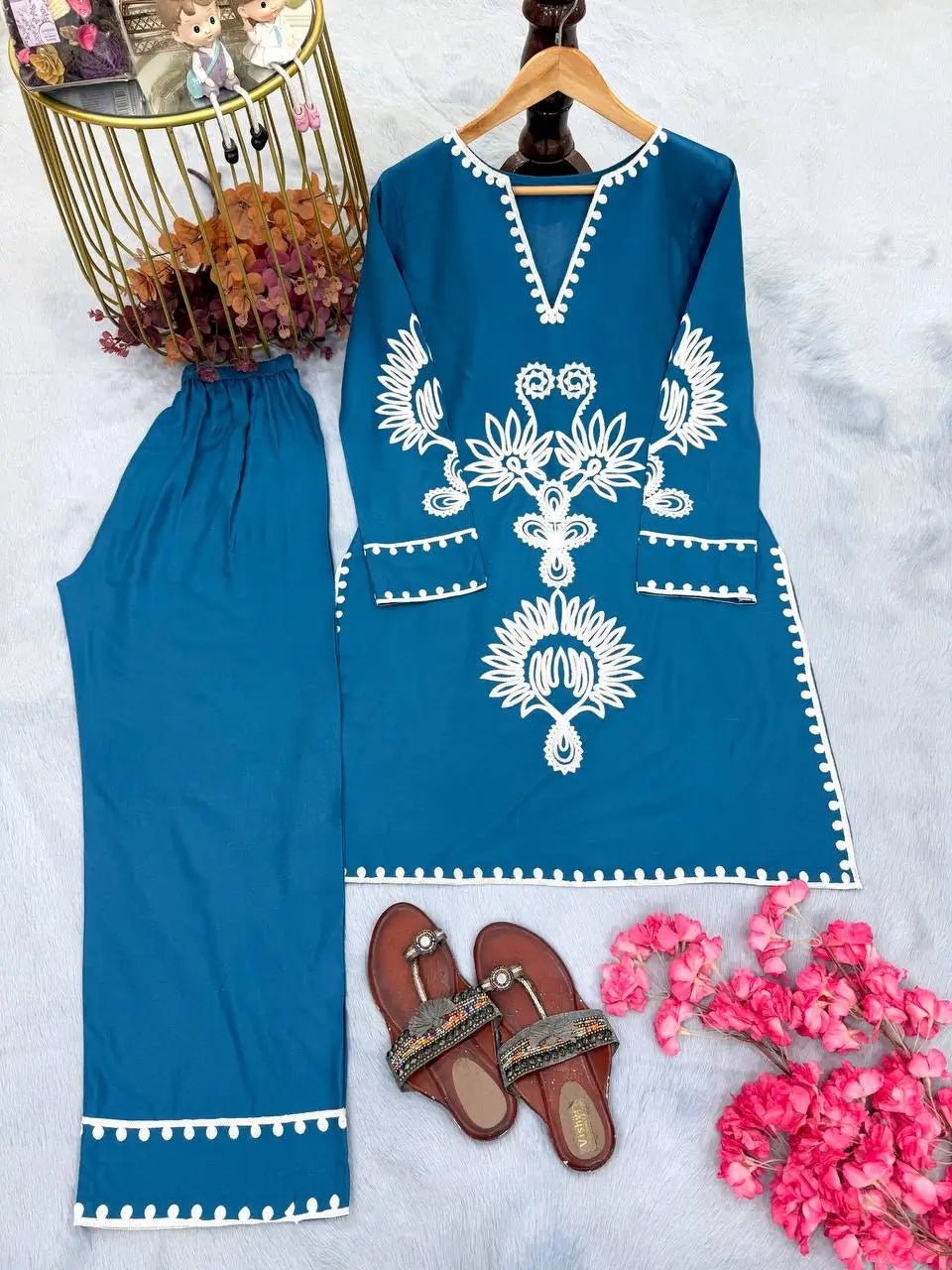 Embroidered Rayon Co Ord Set for Casual and Everyday Wear