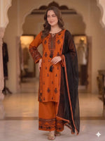 Embroidered Rayon Palazzo Suit for Festive and Party Occasions