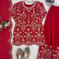 Embroidered Red Georgette Sharara Suit for Festive and Wedding Occasions