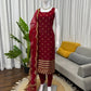 Embroidered Roman Glass Kurta Pant Set with Organza Dupatta for Festive Wear