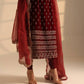 Embroidered Roman Glass Kurta Pant Set with Organza Dupatta for Festive Wear