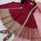 Embroidered Roman Silk Anarkali Gown Set
