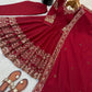 Embroidered Roman Silk Anarkali Three Piece Set