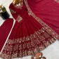 Embroidered Roman Silk Anarkali Three Piece Set