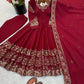 Embroidered Roman Silk Anarkali Three Piece Set