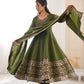 Embroidered Roman Silk Anarkali Three Piece Set