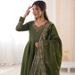 Embroidered Roman Silk Anarkali Three Piece Set