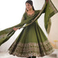Embroidered Roman Silk Anarkali Three Piece Set