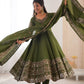 Embroidered Roman Silk Anarkali Three Piece Set