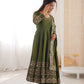 Embroidered Roman Silk Anarkali Three Piece Set