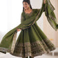 Embroidered Roman Silk Anarkali Three Piece Set