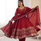 Embroidered Roman Silk Anarkali Three Piece Set