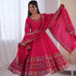 Embroidered Roman Silk Anarkali Three Piece Set