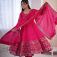 Embroidered Roman Silk Anarkali Three Piece Set