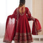 Embroidered Roman Silk Anarkali Three Piece Set