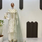 Embroidered Roman Silk Kurta Pant Set with Organza Dupatta for Festive and Party Wear