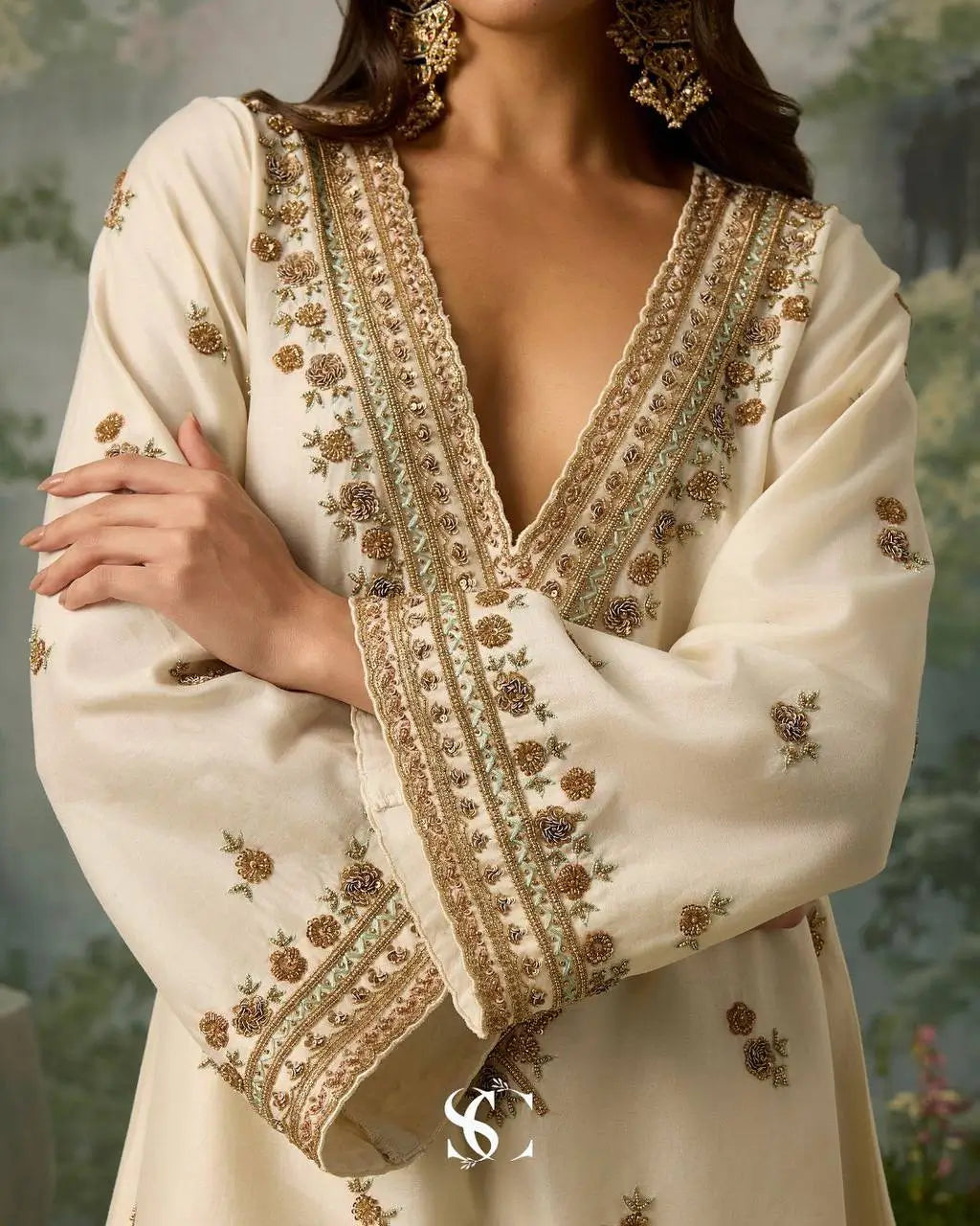 Embroidered Roman Silk Kurta Pant Set with Organza Dupatta for Festive and Party Wear