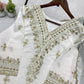 Embroidered Roman Silk Kurta Pant Set with Organza Dupatta for Festive and Party Wear