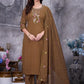 Embroidered Roman Silk Kurti Pant Set with Dupatta