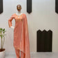Embroidered Roman Silk Kurti Pant Set with Dupatta for Festive and Occasion Wear