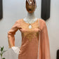 Embroidered Roman Silk Kurti Pant Set with Dupatta for Festive and Occasion Wear