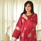 Embroidered Roman Silk Kurti Pant Set with Printed Silver Chiffon Dupatta