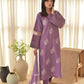 Embroidered Roman Silk Kurti Pant Set with Printed Silver Chiffon Dupatta