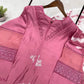 Embroidered Roman Silk Kurti Pant Set with Printed Silver Chiffon Dupatta