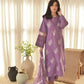 Embroidered Roman Silk Kurti Pant Set with Printed Silver Chiffon Dupatta