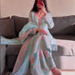 Embroidered Roman Silk Palazzo Suit with Net Dupatta
