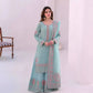 Embroidered Roman Silk Palazzo Suit with Net Dupatta