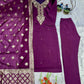Embroidered Roman Silk Suit Set with Jacquard Dupatta