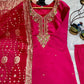Embroidered Roman Silk Suit Set with Jacquard Dupatta