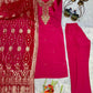 Embroidered Roman Silk Suit Set with Jacquard Dupatta