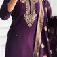 Embroidered Roman Silk Suit Set with Jacquard Dupatta