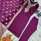 Embroidered Roman Silk Suit Set with Jacquard Dupatta