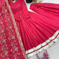 Embroidered Roman Simmer Silk Anarkali Suit Set with Dupatta