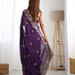 Embroidered Satin Chiffon Saree With Designer Blouse