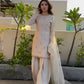 Embroidered Satin Farshi Palazzo Suit Set