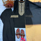 Embroidered Satin Palazzo Suit Set