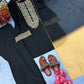 Embroidered Satin Palazzo Suit Set