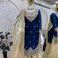 Embroidered Satin Sharara Suit Set with Dupatta